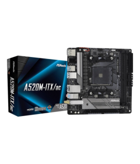 ASRock A520M-ITX/AC | Processor family AMD | Processor socket AM4 | DDR4 | Supported hard disk drive interfaces SATA, M.2 | Num